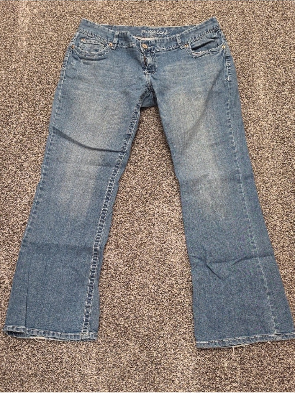 Maurices Medium Blue Flared Wide-Leg Jeans